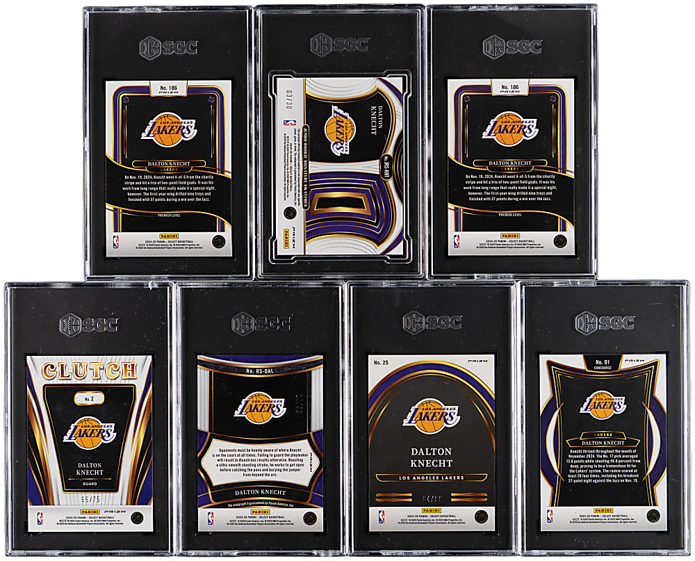 2024 Panini Select Basketball SGC Graded Dalton Knecht Rookie Collection (7) with (2) Autographed