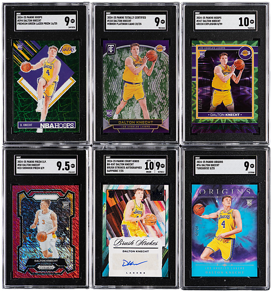 2024-2025 Dalton Knecht Graded Rookie Collection (12) with Panini Court Kings Brush Strokes Sapphire Autograph #/25