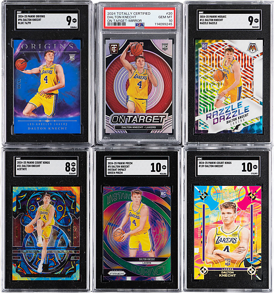 2024-2025 Dalton Knecht Graded Rookie Collection (12) with Panini Court Kings Brush Strokes Sapphire Autograph #/25