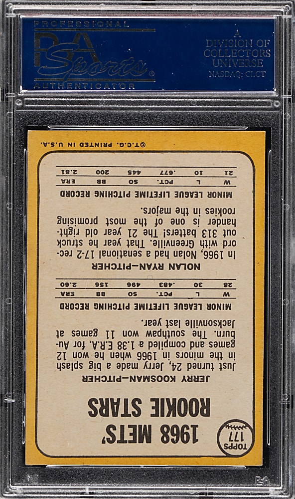 1968 Topps #177 Nolan Ryan Rookie PSA NM-MT 8