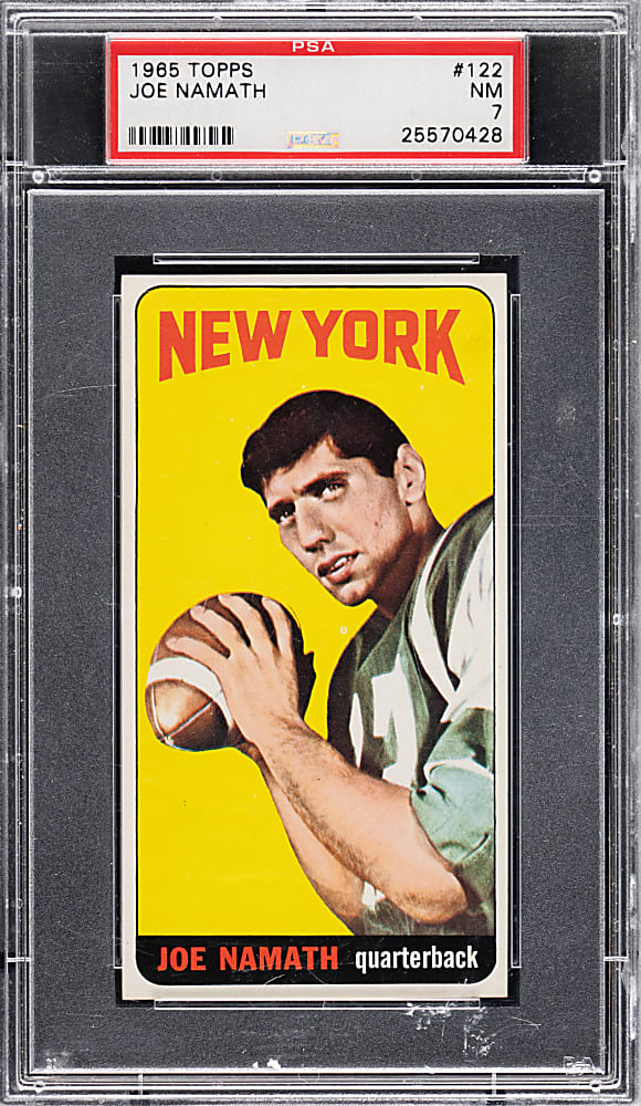 1965 Topps Football #122 Joe Namath Rookie Shortprint PSA NM 7