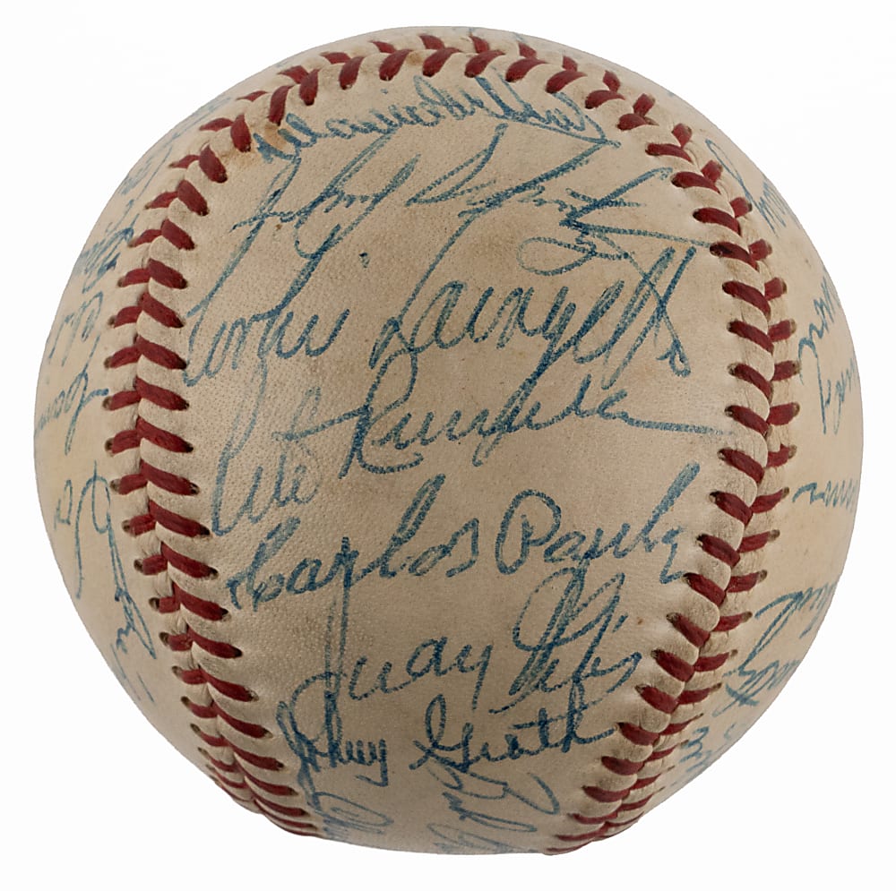 1955 Washington Senators Team-Signed OAL/Harridge Baseball with (31) Signatures Including Rookie Year Harmon Killebrew Plus Original Box & Full JSA LOA