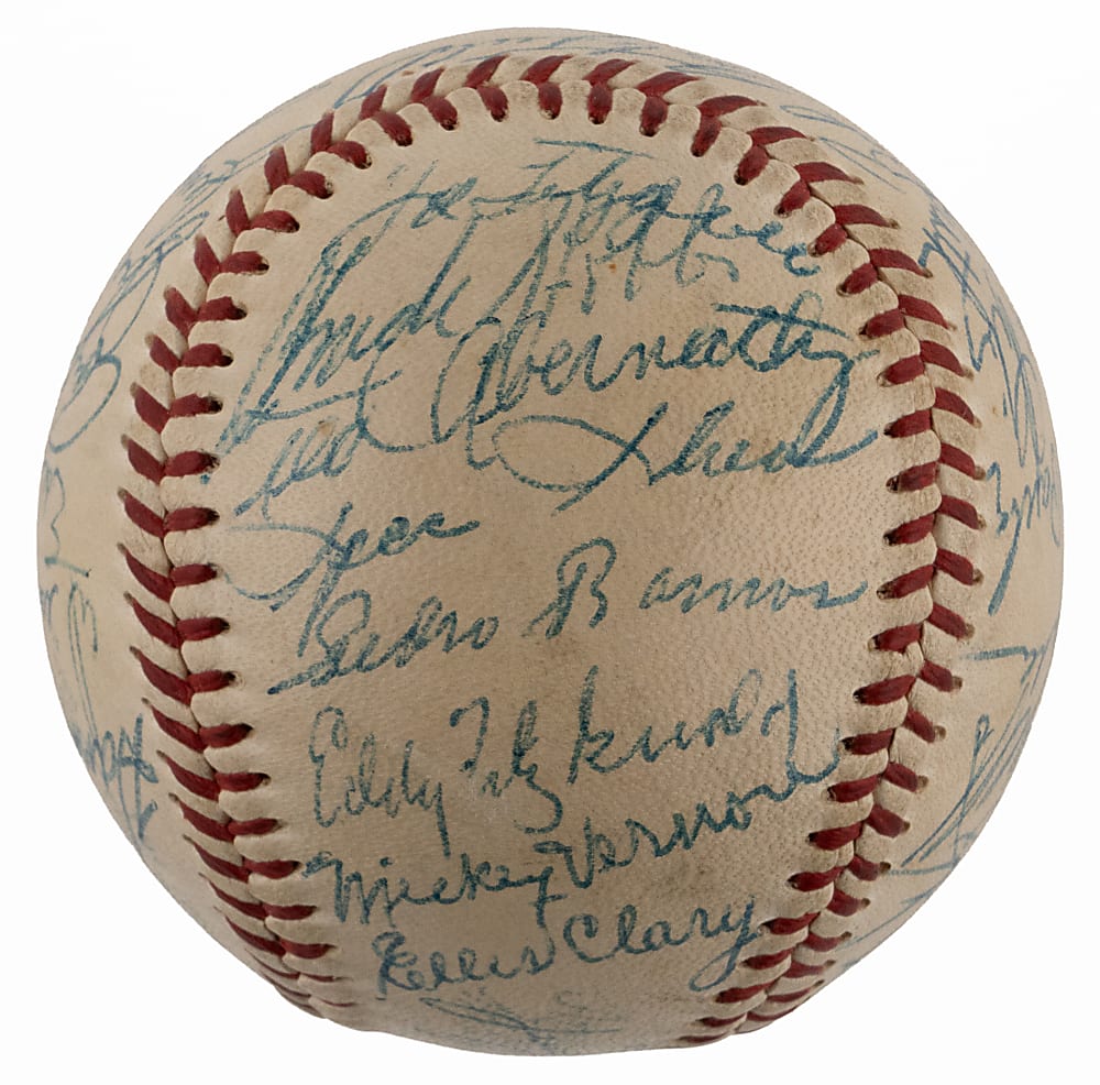 1955 Washington Senators Team-Signed OAL/Harridge Baseball with (31) Signatures Including Rookie Year Harmon Killebrew Plus Original Box & Full JSA LOA
