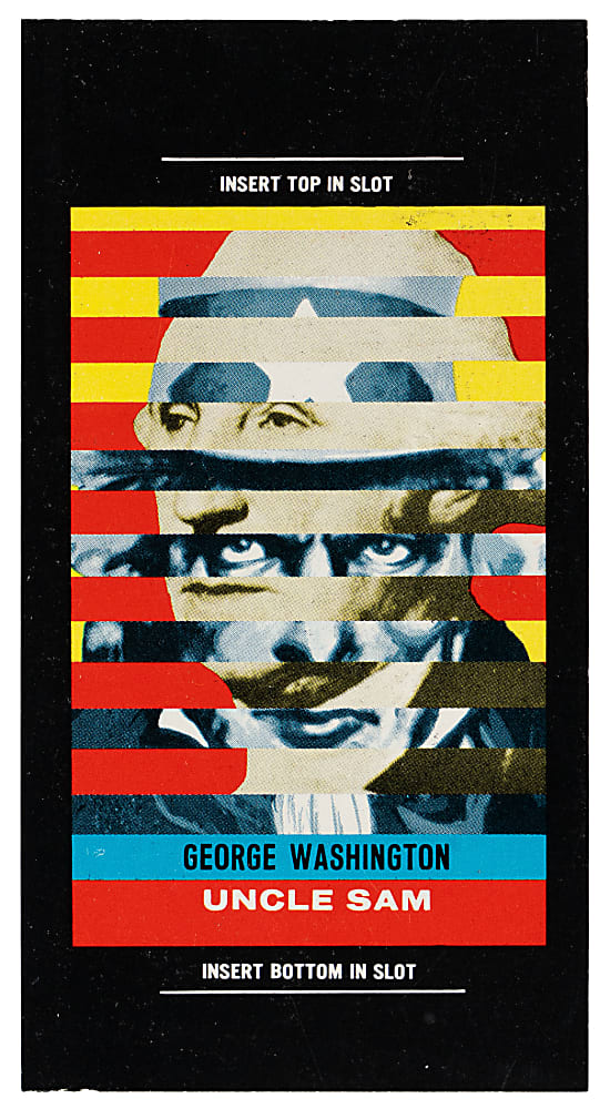 1965 Topps Push-Pull #4 George Washington/Uncle Sam Proof Card - Topps Vault COA