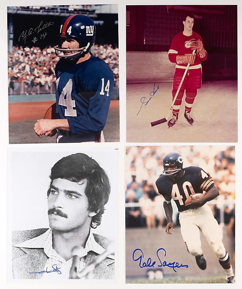 Multi-Sport Signed 8x10 Photograph Collection (11) with (2) Abdul-Jabbar, Bird & J. Brown