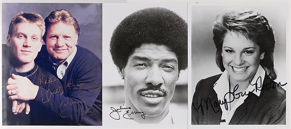 Multi-Sport Signed 8x10 Photograph Collection (11) with (2) Abdul-Jabbar, Bird & J. Brown
