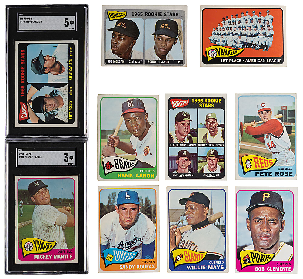 1965 Topps Complete Set (598) with SGC Graded Steve Carlton RC & Mickey Mantle