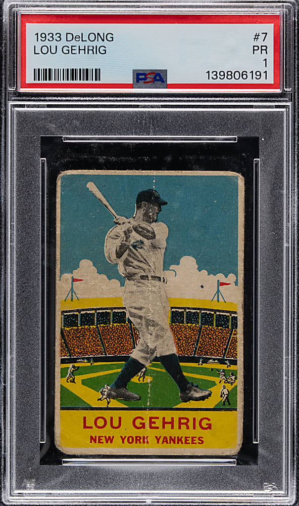 1933 DeLong Gum #7 Lou Gehrig PSA POOR 1