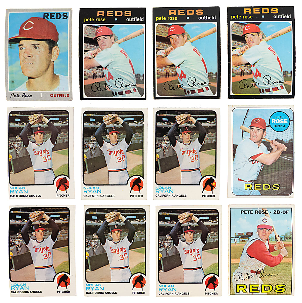 1967-1990s Pete Rose & Nolan Ryan Collection (296) with Several 1960s-1970s Singles