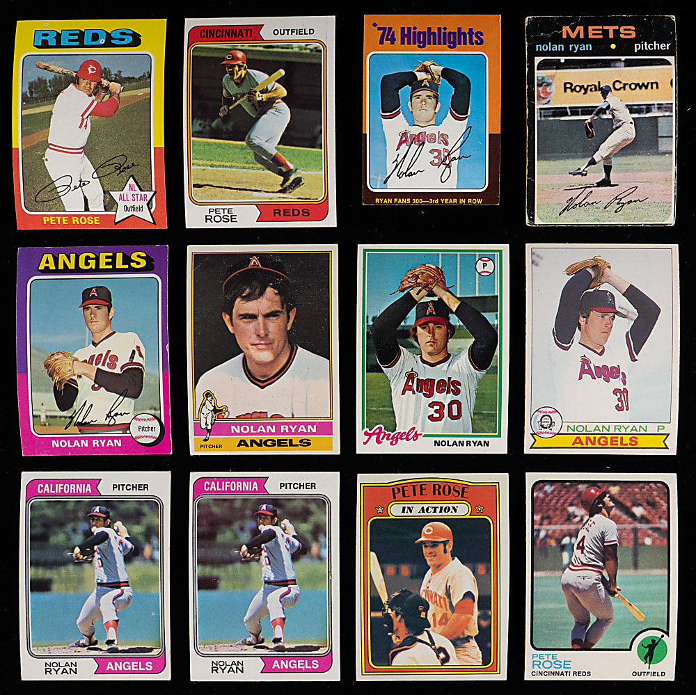 1967-1990s Pete Rose & Nolan Ryan Collection (296) with Several 1960s-1970s Singles