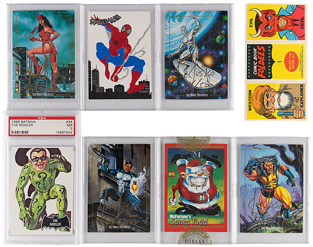 1970s-1990s Super-Hero Card, Sticker and Action Figure Treasure Chest with Batman