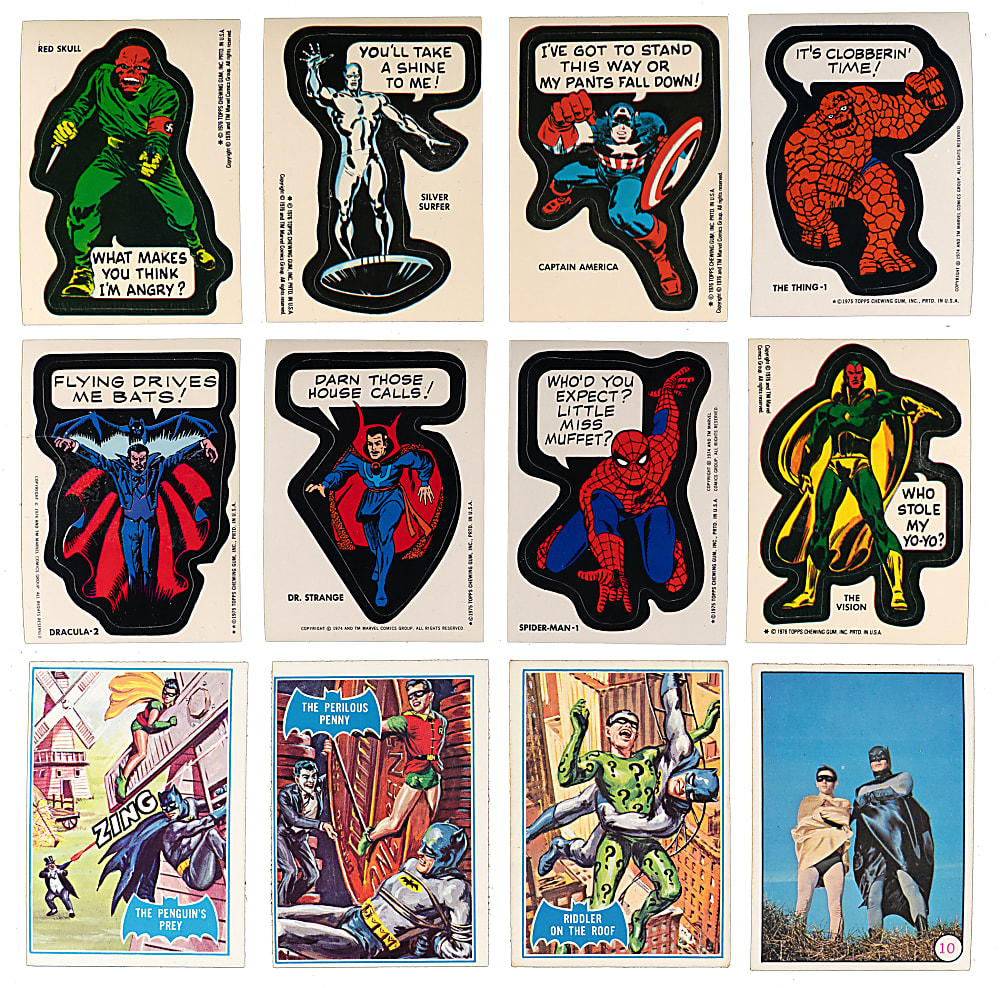 1970s-1990s Super-Hero Card, Sticker and Action Figure Treasure Chest with Batman