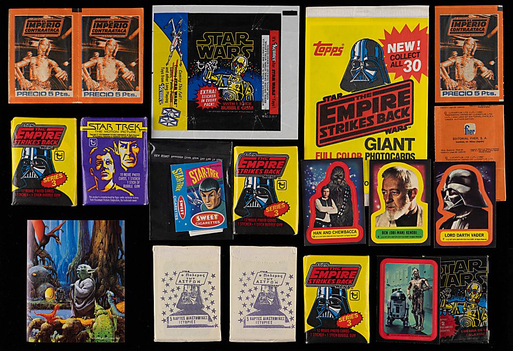 1970s-1990s Star Wars and Star Trek Card/Memorabilia Bundle