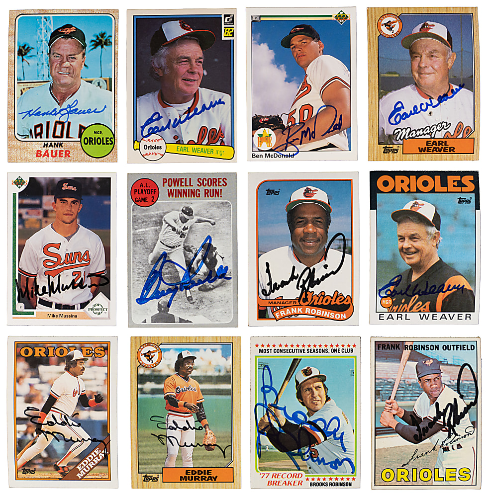 1962-1990s Baltimore Orioles Signed Cards (199) with (12) Hall of Famers & Stars