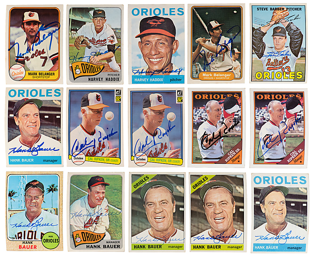1962-1990s Baltimore Orioles Signed Cards (199) with (12) Hall of Famers & Stars