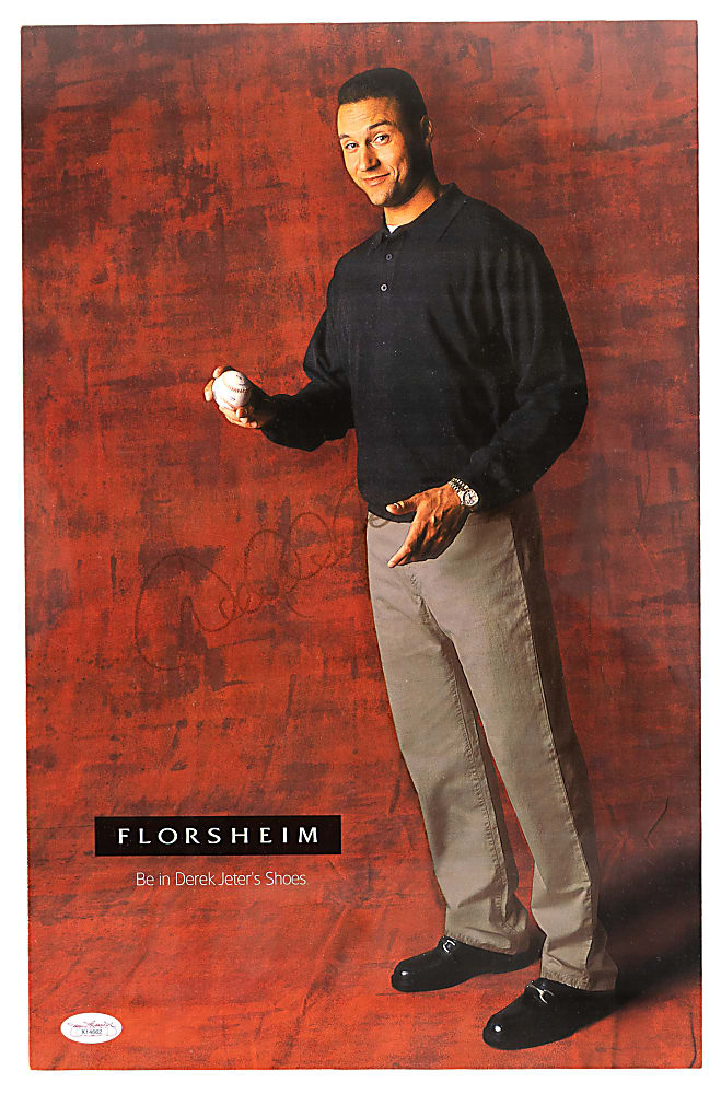 Derek Jeter Autographed Group (4) with (2) Advertisements, Hat & Baseball - JSA