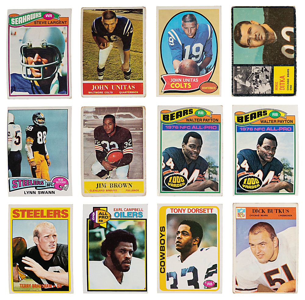 1960-1979 Football Shoebox Collection (800+) with (200+) Hall of Famers Including 1962 Topps Mike Ditka Rookie - Loaded!