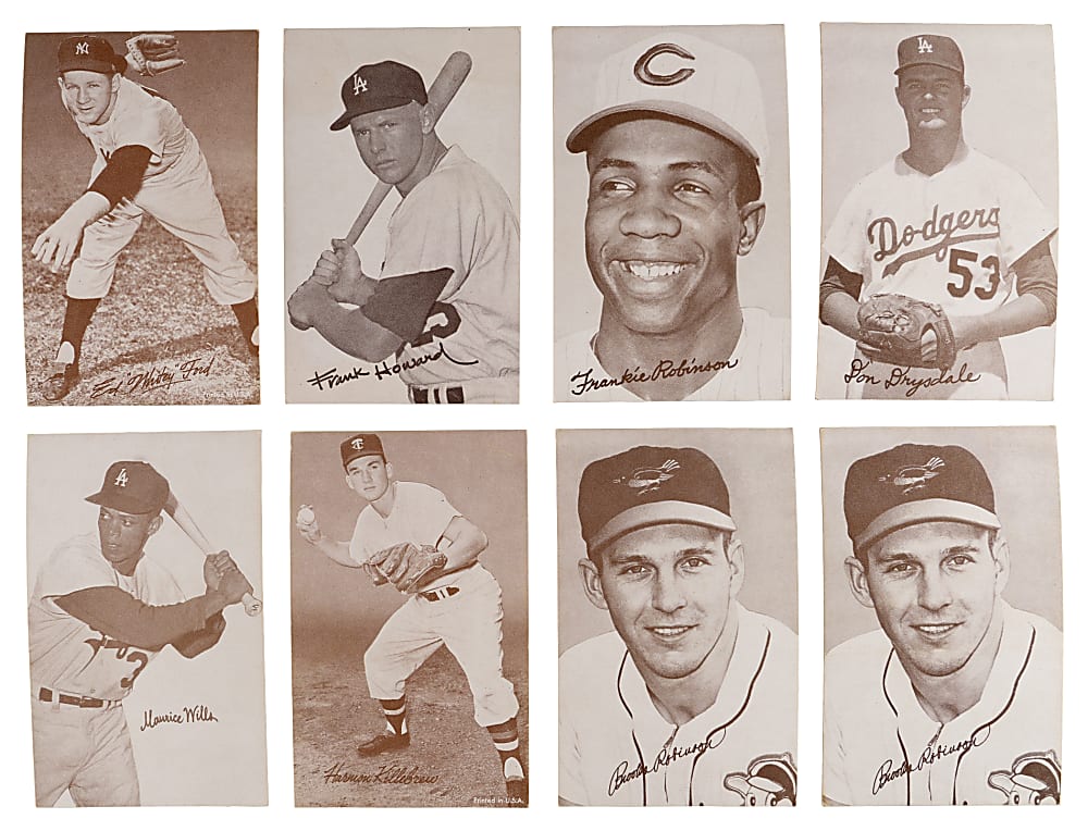 1963 Exhibit Stat Back Starter Set (24) Plus (5) Duplicates with (29) Total Cards Including (7) Hall of Famers