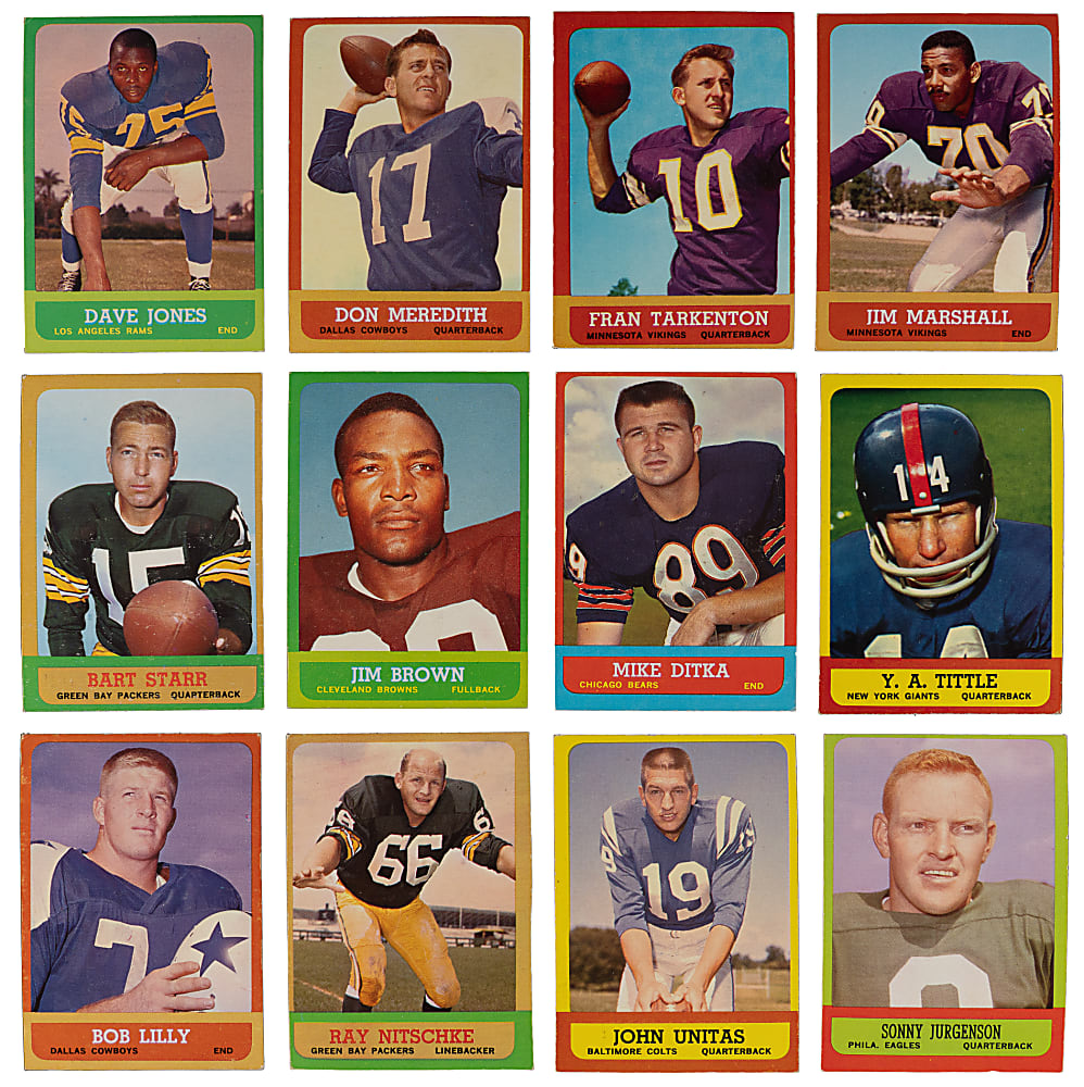 1963 Topps Football Near Complete Set (168/170) Plus 1960s Hobby Card Album
