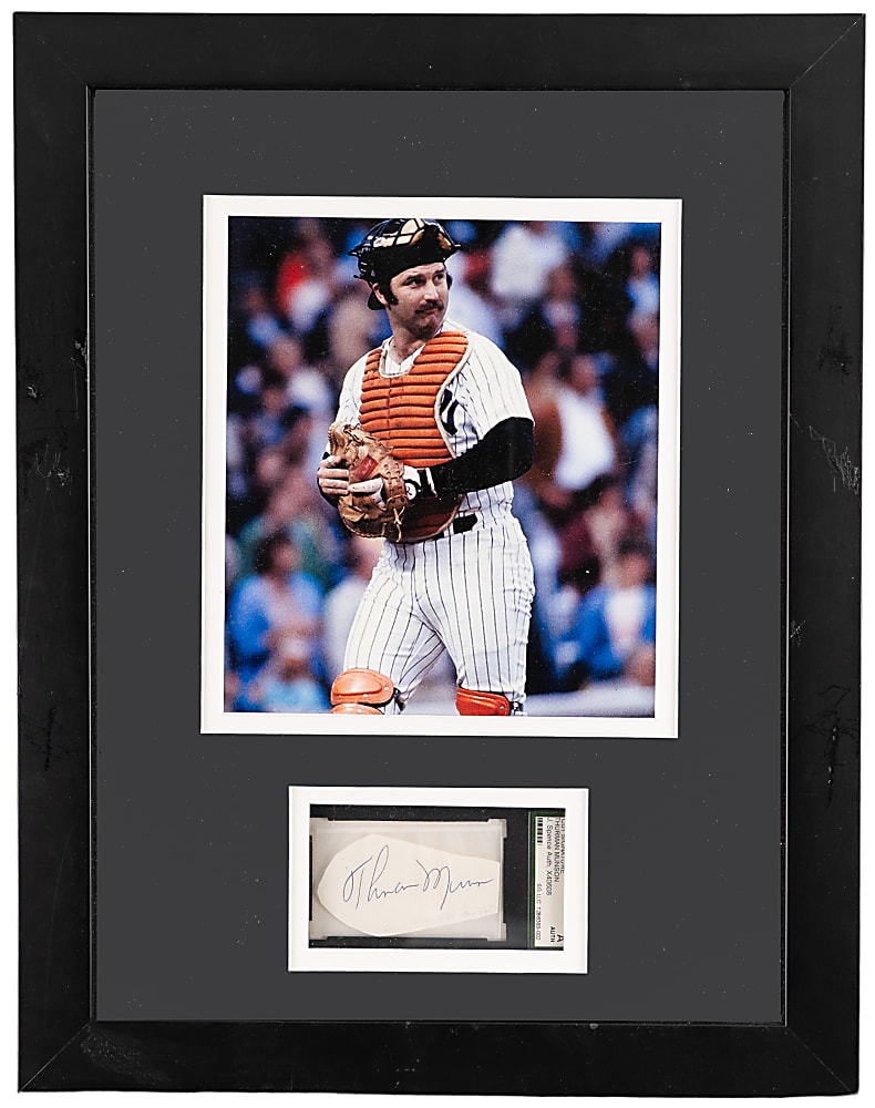Thurman Munson Cut Signature Framed Display - SGC/JSA