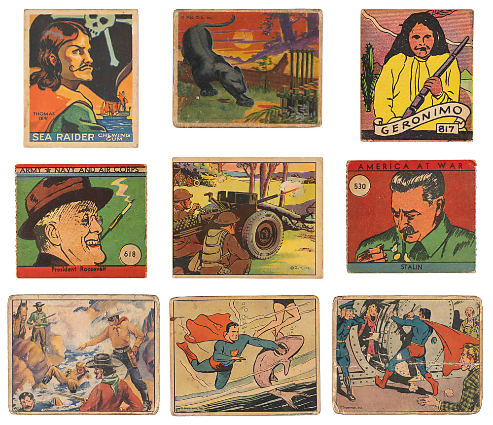 1930s-1940s Non-Sport Grab Bag (44) with 1933 Sea Raiders & 1940 Superman