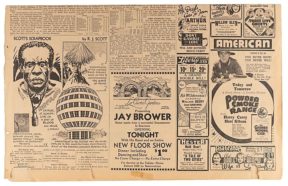 1936 Joe DiMaggio Debut Signed Newspaper with Full JSA LOA