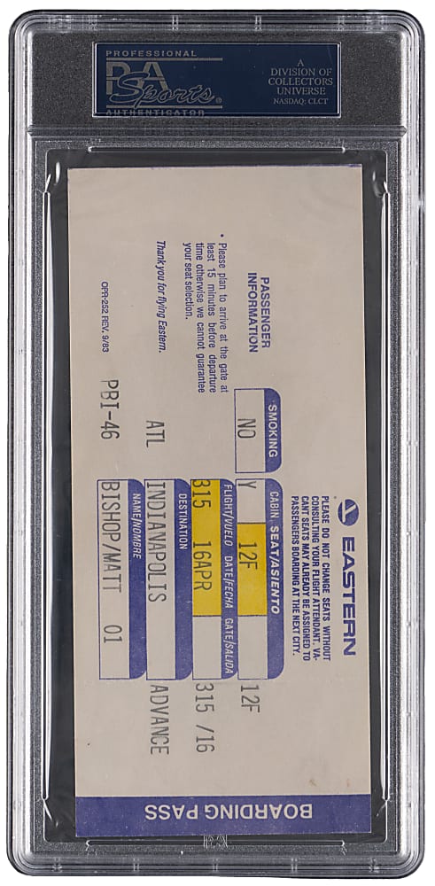 1984 Team USA Olympic Basketball Trials Multi-Signed Boarding Pass with Michael Jordan - PSA/DNA Authentic & Full JSA LOA