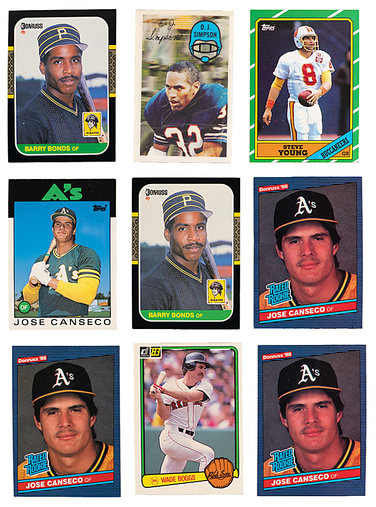 1970-1987 Multi-Sport Superstar Rookie Collection (21) with (14) Hall of Famers Including (4) 1980 Topps #482 Rickey Henderson