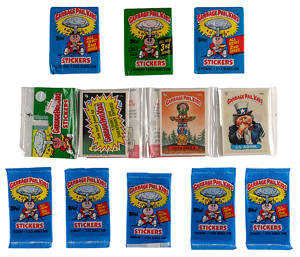 1985-1988 Topps Garbage Pail Kids Hoard (725+) with (29) Series 1, (66) Series 2 Plus Series 2 & 3 Packs & Giant Stickers