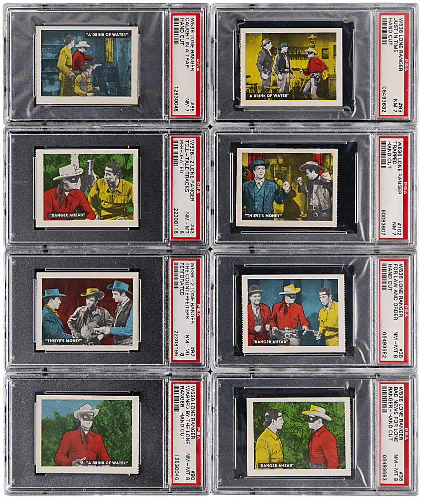 1950s Ed-U-Cards The Lone Ranger Complete Set (120) with (8) PSA NM 7 to NM-MT 8 Graded