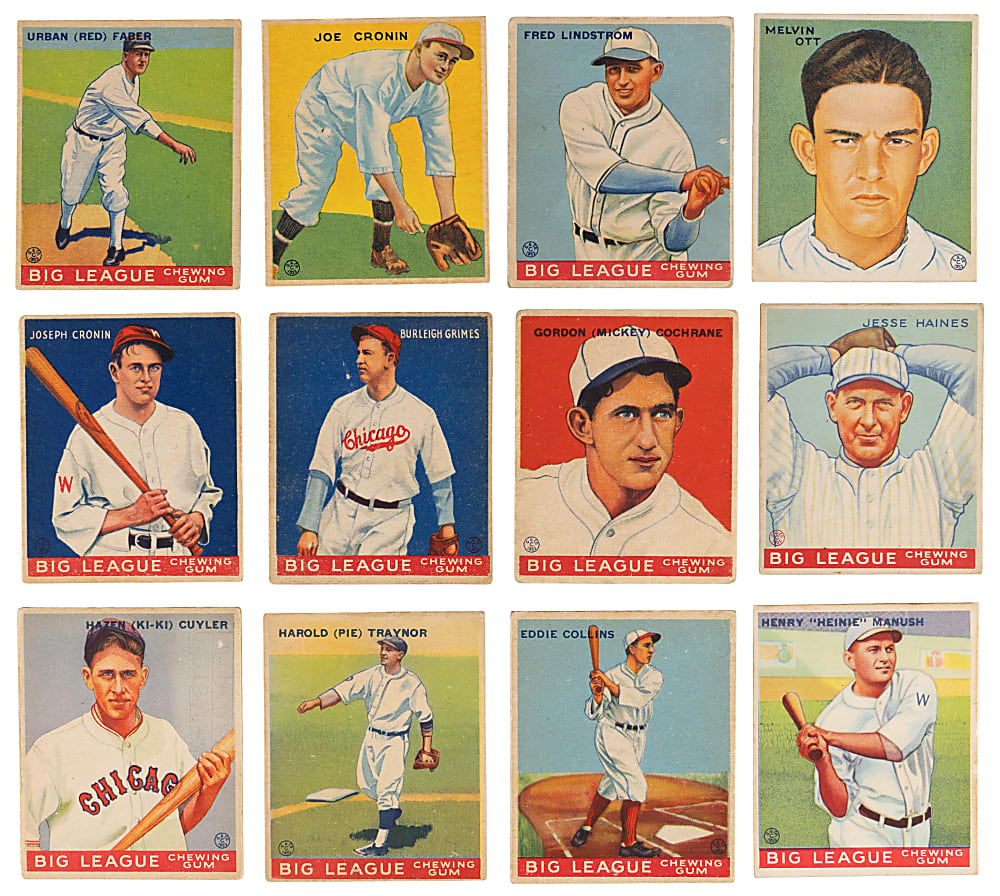 1933 Goudey Collection (22) with (12) Hall of Famers Including #127 Mel Ott