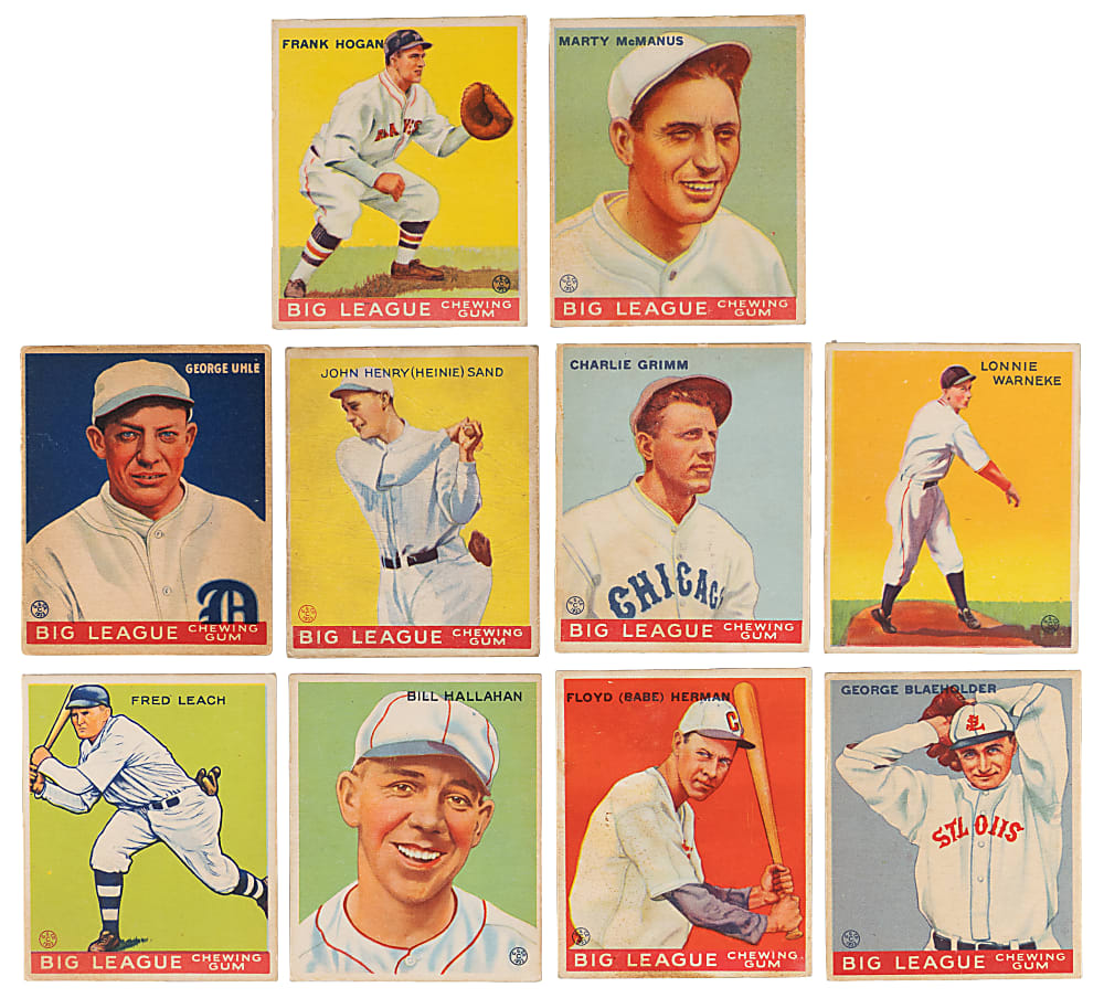 1933 Goudey Collection (22) with (12) Hall of Famers Including #127 Mel Ott