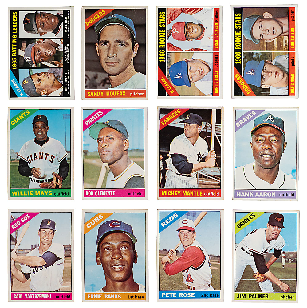 1966 Topps Complete Set (598) with (22) Graded Mostly High Numbers - Mostly Clean!