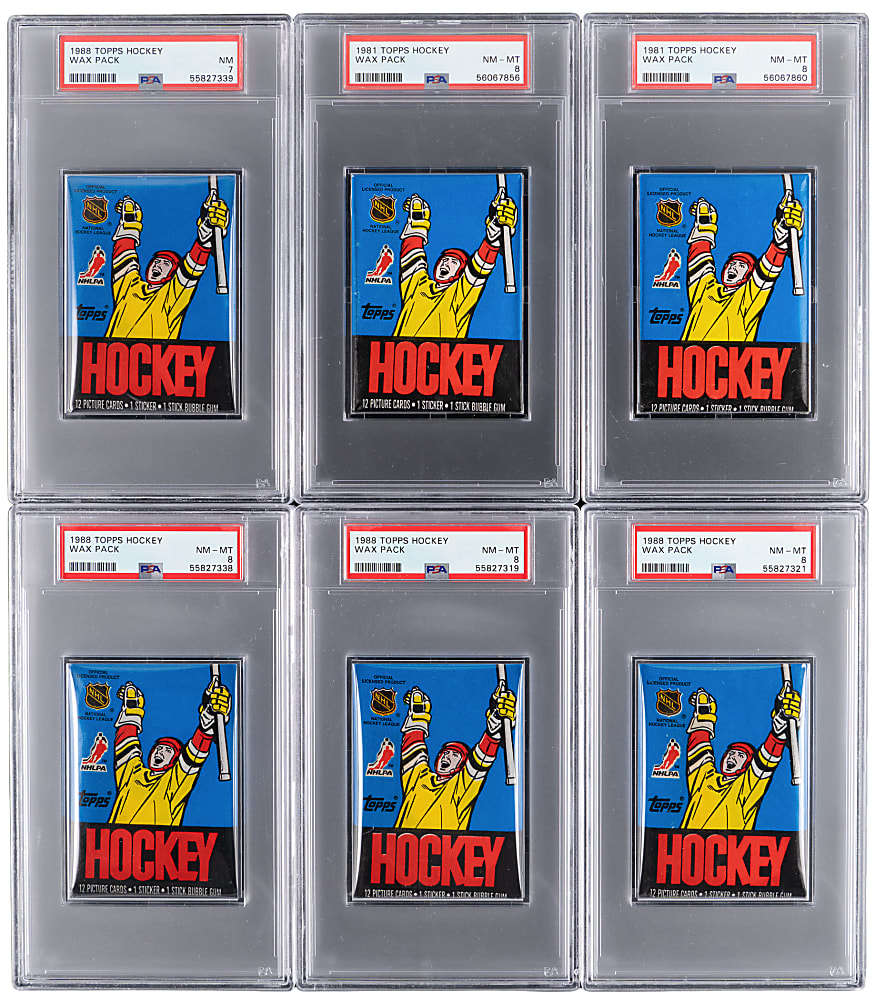 1988-1989 Topps Hockey Unopened PSA Graded Wax Packs (9)