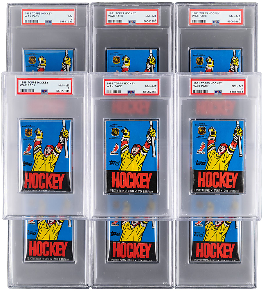 1988-1989 Topps Hockey Unopened PSA Graded Wax Packs (9)