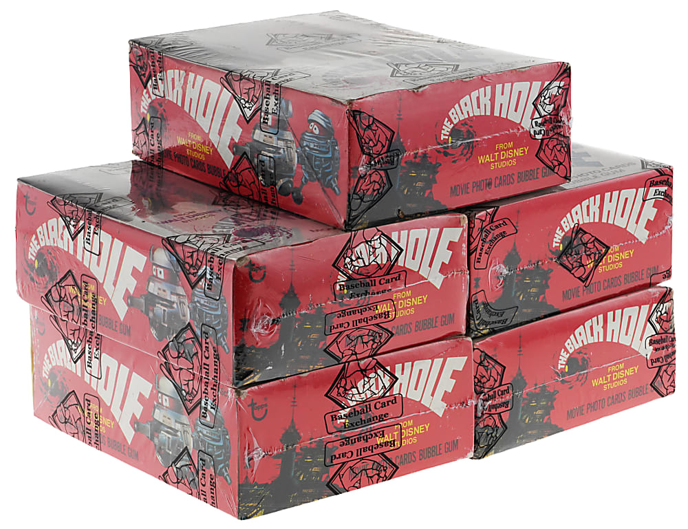 1979 Topps The Black Hole Unopened Wax Boxes (5) with Original Display Case