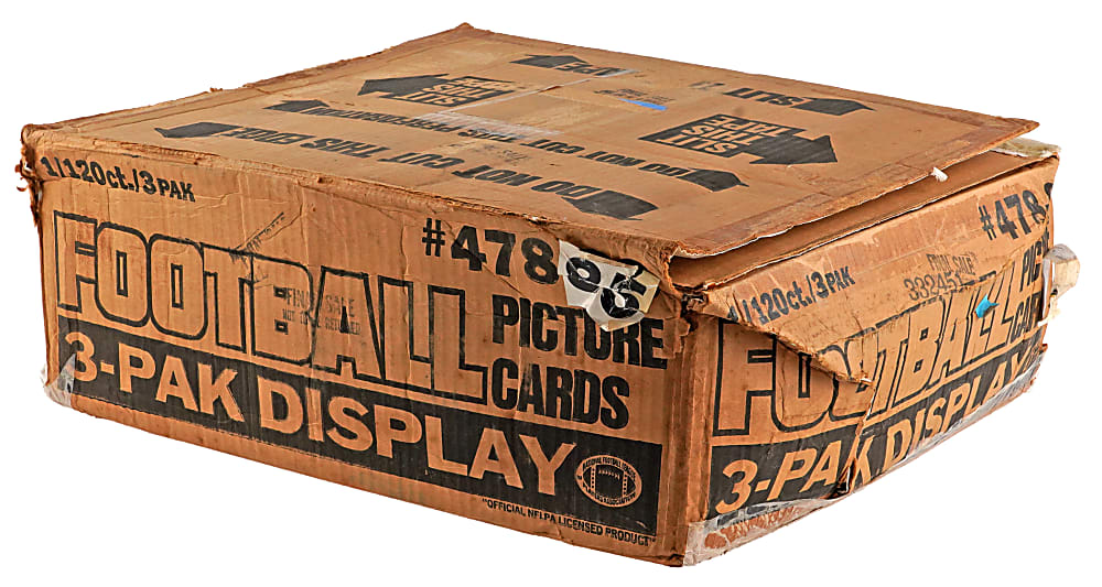 1985 Topps Football Unopened Grocery Rack Bundle (12) Pair with Original Retail Display Case (24 Total Racks)