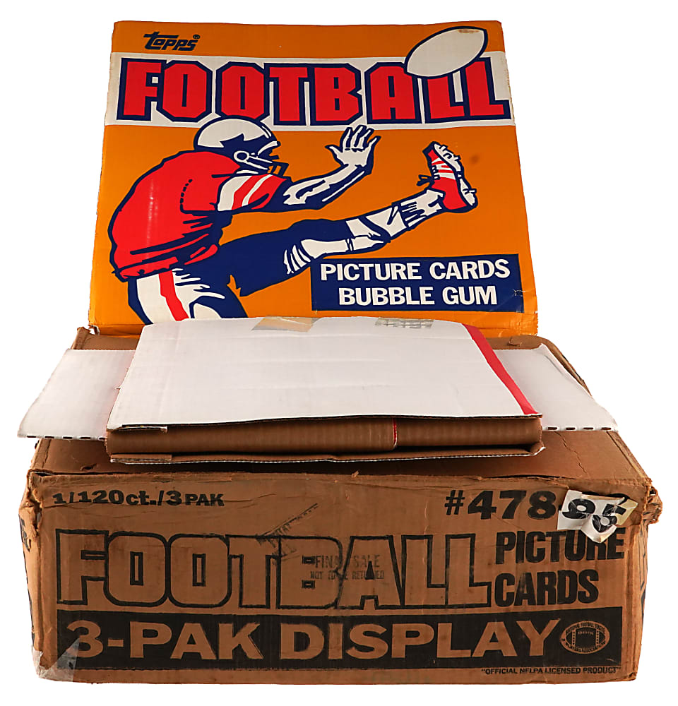 1985 Topps Football Unopened Grocery Rack Bundle (12) Pair with Original Retail Display Case (24 Total Racks)