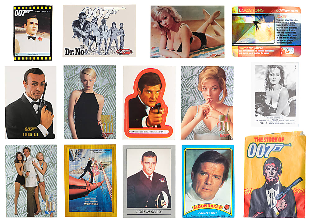 1979-2002 James Bond Hoard with (10) Sets, (1,400+ Total Cards) with Display Boxes, Wrappers & Inserts