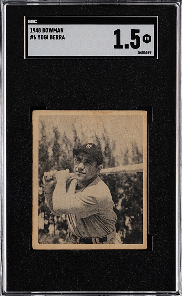 1948 Bowman #6 Yogi Berra Rookie SGC FAIR 1.5