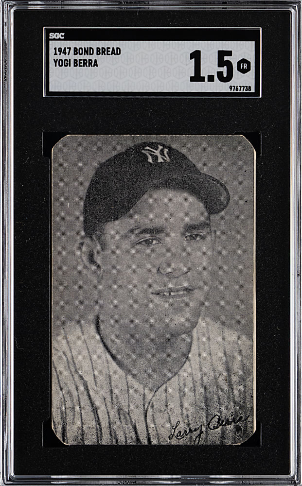 1947 Bond Bread Yogi Berra Rookie Shortprint SGC FAIR 1.5