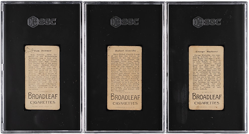 1912 T207 Broadleaf Background SGC Graded Trio