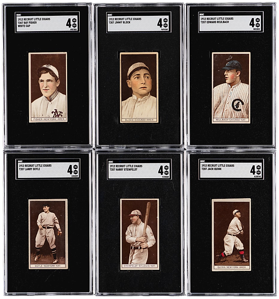 1912 T207 Brown Background SGC VG/EX 4 Graded Collection (12) with Shortprints