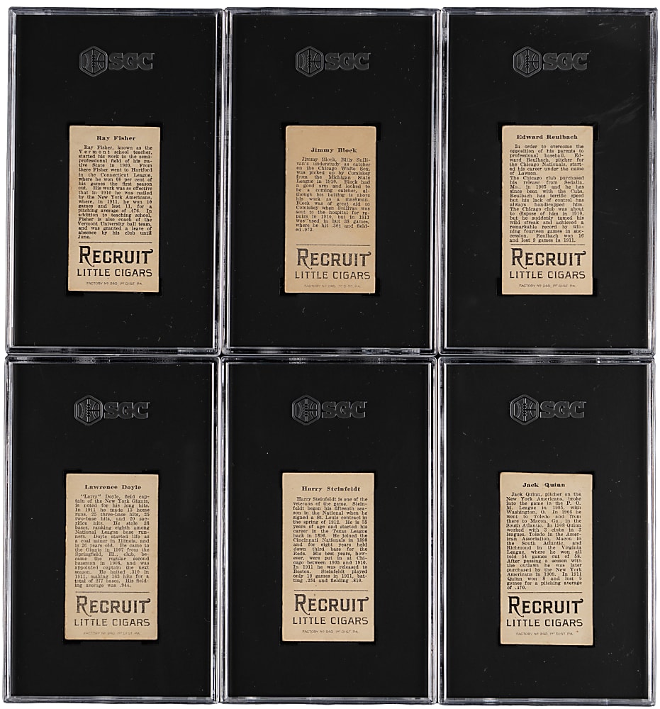 1912 T207 Brown Background SGC VG/EX 4 Graded Collection (12) with Shortprints