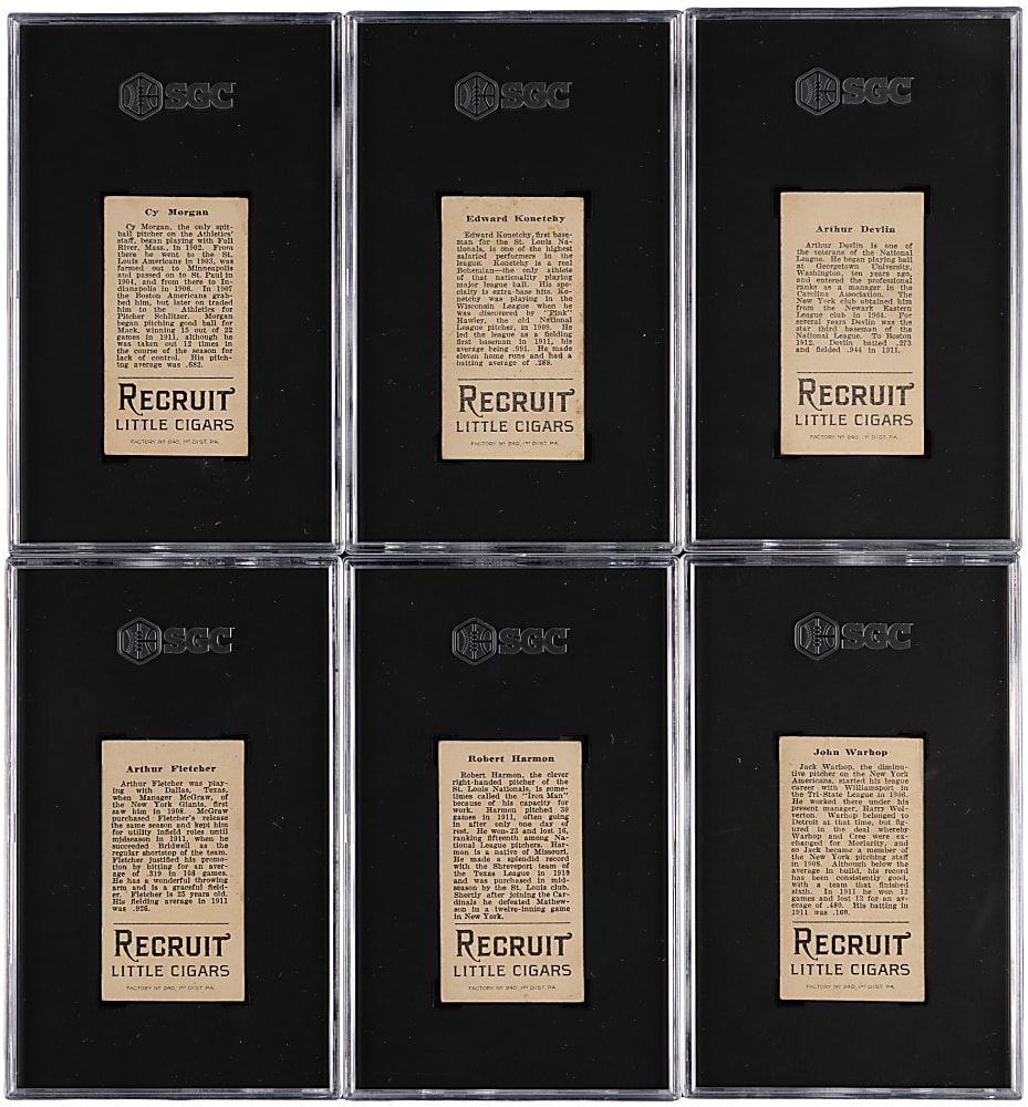 1912 T207 Brown Background SGC VG/EX 4 Graded Collection (12) with Shortprints