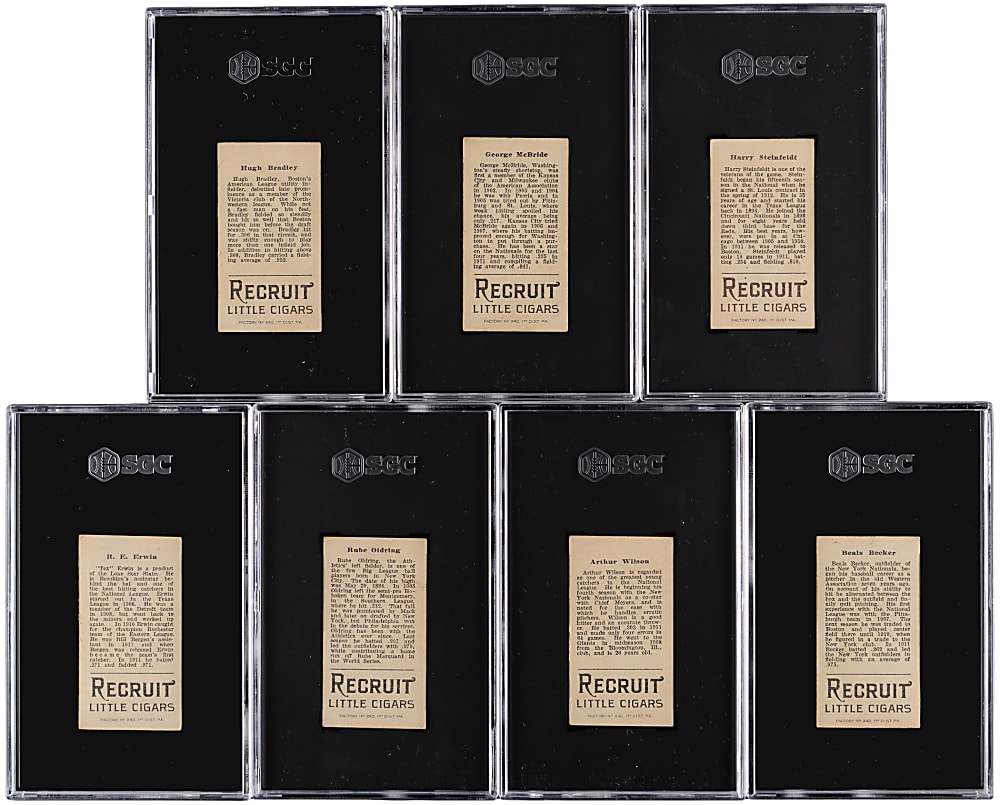 1912 T207 Brown Background SGC VG 3 or VG+ 3.5 Graded Group (7) with Shortprints