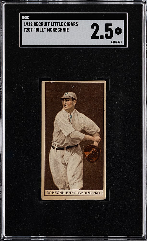1912 T207 Brown Background Bill McKechnie Rookie SGC GOOD+ 2.5
