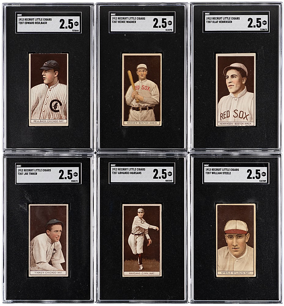 1912 T207 Brown Background SGC GOOD+ 2.5 Graded Collection (12) with Joe Tinker & Shortprints