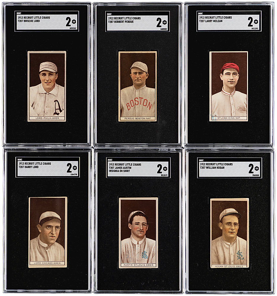 1912 T207 Brown Background SGC GOOD 2 Graded Collection (13) with Shortprints & Variations