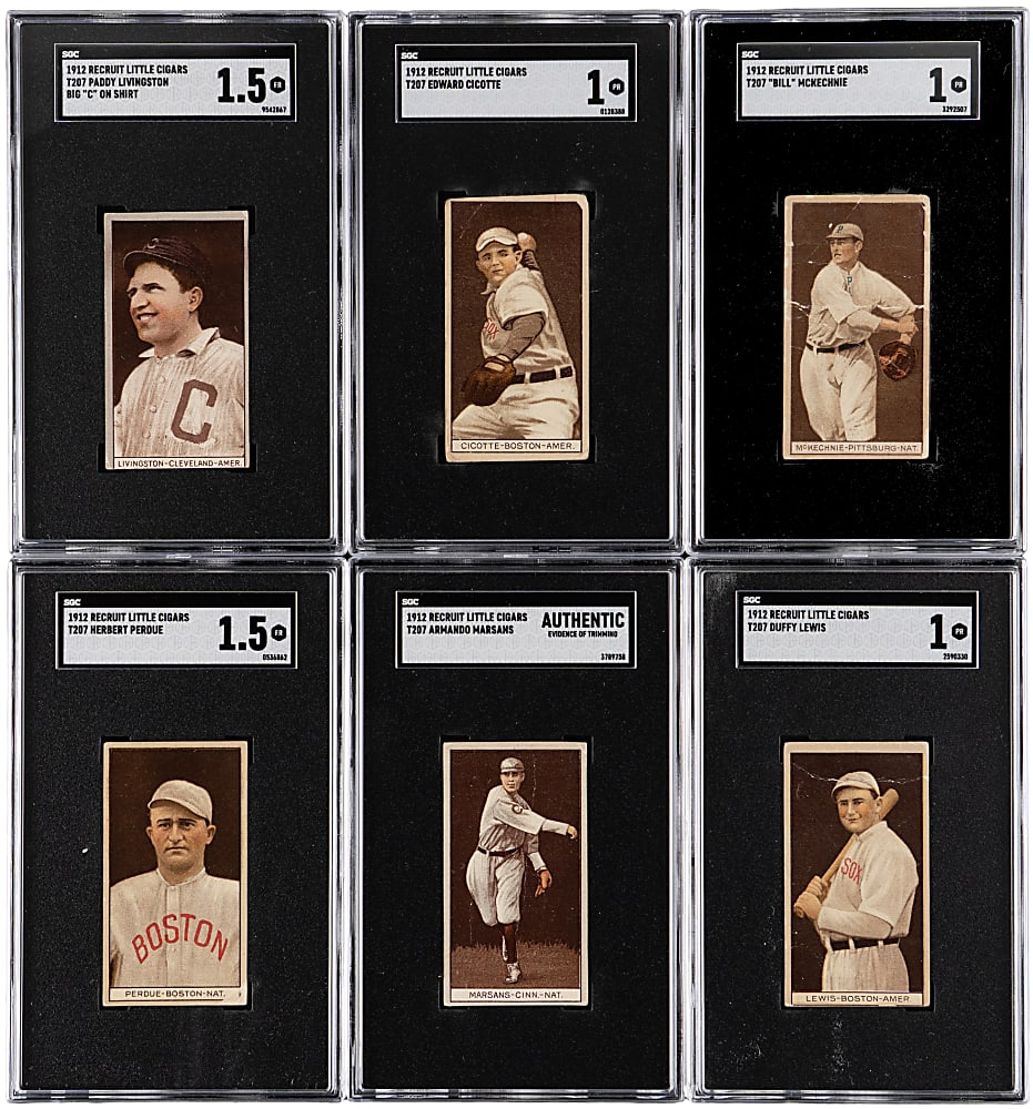 1912 T207 Brown Background SGC Graded Starter Set (21) Plus (2) Dupes - (23) Total Cards with Bresnahan, Cicotte & McKechnie